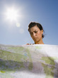Woman reading a map