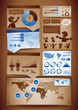 Vector: Vector set of brown and blue themed infographics design elements Vector set of brown and blue themed infographics design elements