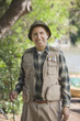 Senior Hispanic man with fishing gear