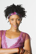 Studio shot of African woman smiling