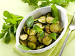 Sauteed zucchinis with mint leaf