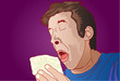 sneezing man