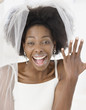 African bride showing off ring