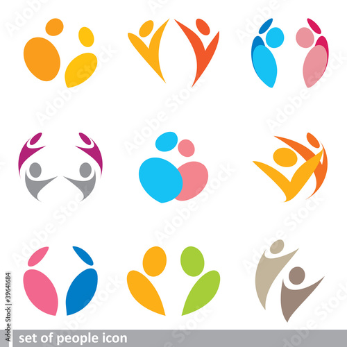Vector: set of people icon set of people icon