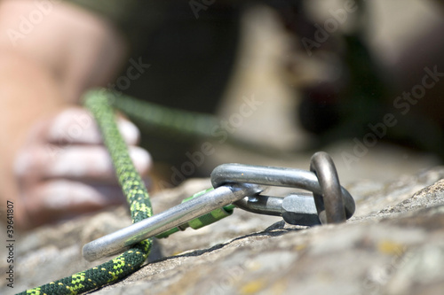 Photo: Hand of climbing man on a rock Hand of climbing man on a rock