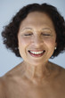 Senior African woman with eyes closed