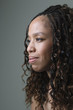 African woman with curly hair