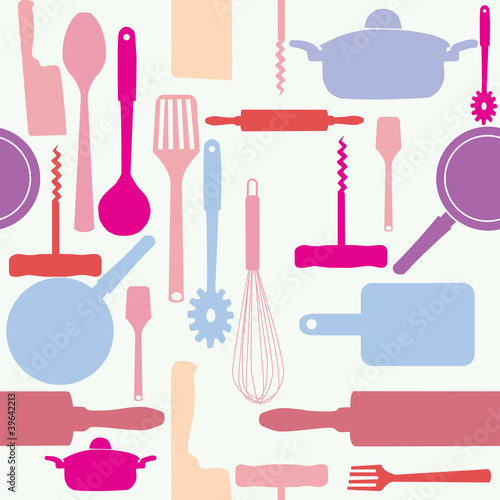 Vector: Vector seamless pattern of kitchen tools. Vector seamless pattern of kitchen tools.