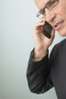 Middle-aged businessman talking on cell phone