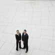 High angle view of Hispanic businesspeople