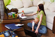 Photo: working mom with baby working mom with baby