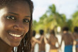 South American woman at beach