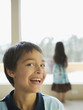 Hispanic boy laughing