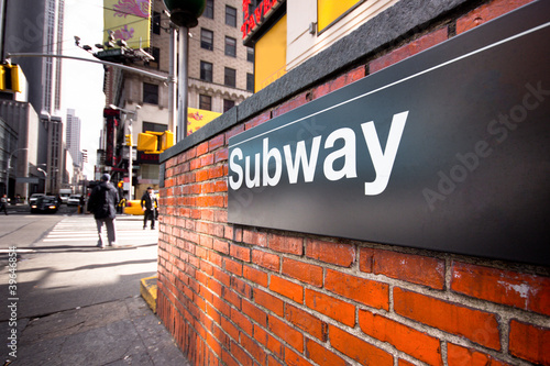 Photo: New York City Subway Entrance on Street New York City Subway Entrance on Street