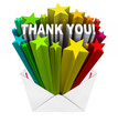 Thank You Words in Open Envelope Grateful Message