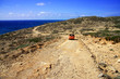 dirt road on a mountain slope. Greece. Rhodes