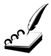 Ring notepad with quill in vector design