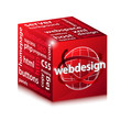 red web design concept cube illustration