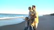 Video: Young Caucasian Family Ending Day at the Beach Young Caucasian Family Ending Day at the Beach
