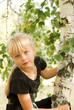 portrait of a girl near birch