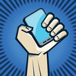 hand holding phone