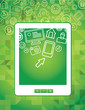 vector tablet pc concept with social media icons
