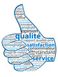Nuage de Tags "SATISFACTION - SERVICE - QUALITE" (bouton j’aime)