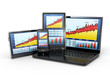 Market Analyze Chart on laptop, tablet pc and phone Market Analyze Chart on laptop, tablet pc and phone
