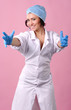 Sexy nurse with open arms