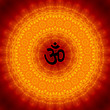 Illustration: Om Sign On Mandala Background Om Sign On Mandala Background