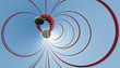 360 degrees panorama of suspended bridge, mini planet style 360 degrees panorama of suspended bridge, mini planet style