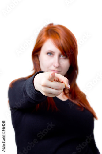 Photo: woman pointing at you woman pointing at you