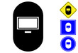 Welding mask pictogram and signs