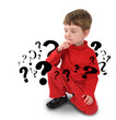 Foto: Young Boy with Thinking about Question Young Boy with Thinking about Question