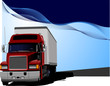 Blue abstract background with truck image. Vector illustration Blue abstract background with truck image. Vector illustration