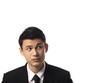 Photo: Young Asian Man looking Up over white background Young Asian Man looking Up over white background