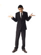 Young Asian Man shrugging Over White Background.