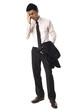 Photo: Young Asian Corporate Man feeling stressed white backgroung Young Asian Corporate Man feeling stressed white backgroung