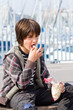 Kid eating popcorn