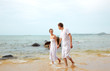romantic couple at beach romantic couple at beach