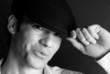 Handsome man portrait hat black and white