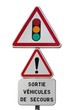 Feux tricolores régulant le passage des sapeurs pompiers