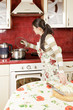 Brunette checking pan