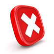 Cross Icon 3d render illustration