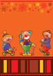 Funny clowns frame. Place for your text. Funny clowns frame. Place for your text.