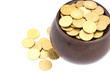 Ceramic pot with metal money