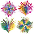 Vector: Set of baroque vector flowers in rainbow colors Set of baroque vector flowers in rainbow colors