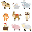 Vector: Set of farm animals Set of farm animals