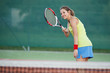 pretty, young female tennis player on the tennis court pretty, young female tennis player on the tennis court
