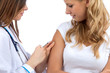 Doctor making diabetes patient insulin flu shot